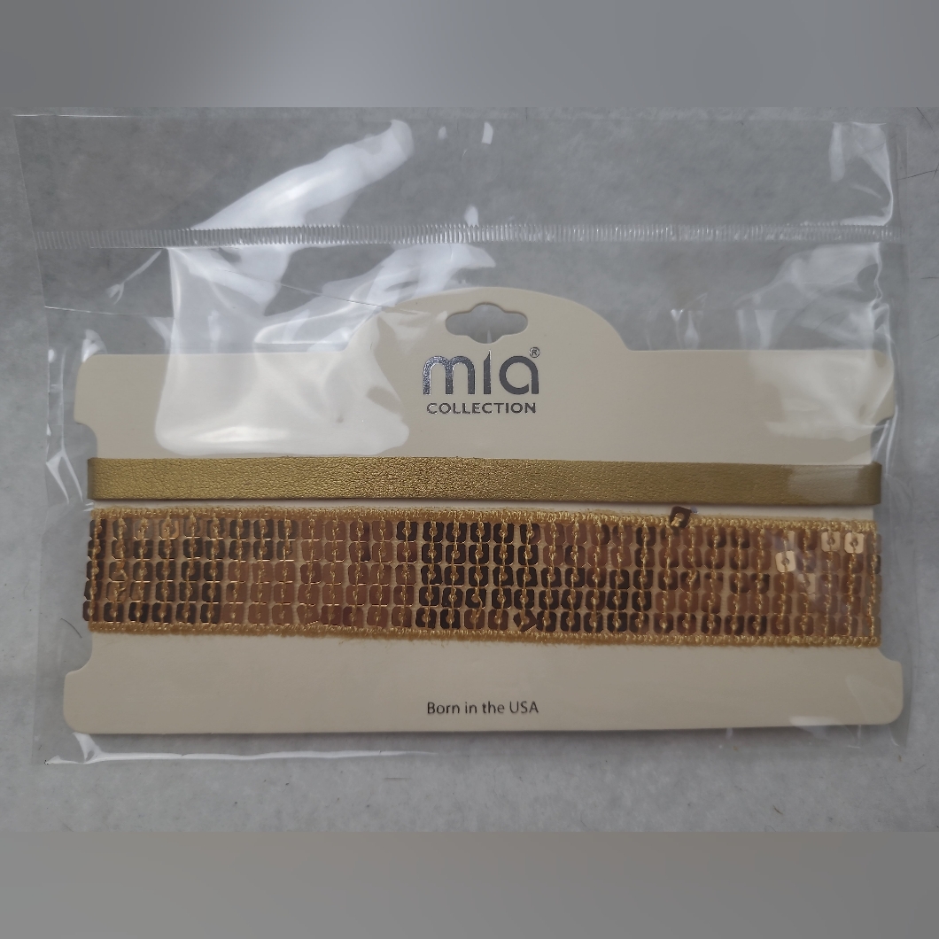 Mia Collection 2 Piece Gold Choker Set Brand New 8$